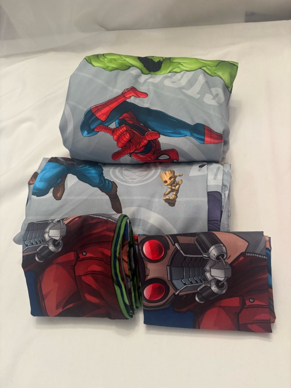 Marvel Avengers Sheet Set Full 4pc Hulk Spider-Man Groot